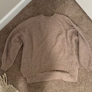American Eagle Outfitters Ribbed Knit Sweater - Light Brown